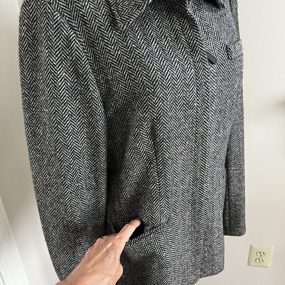 Ralph Lauren Wool Herringbone blazer Zip Front Blazer Jacket Size 12 old money - Picture 11 of 16